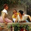 Young Girls On Balcony diamond painting