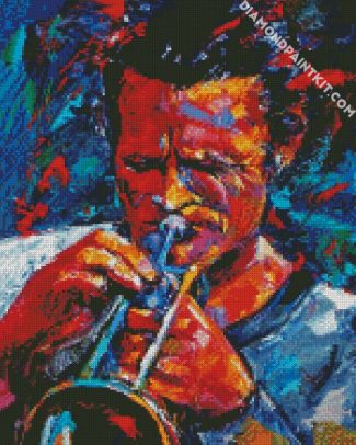 Abstract Trumpet Player Jazz Art diamond painting