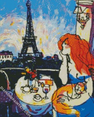 Abstract Woman In Paris diamond painting