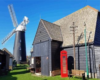 Aesthetic Burwell Museum And Windmill Cambridgeshire diamond painting