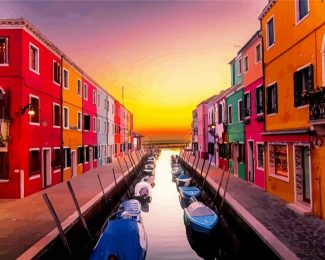 Aesthetic Case Colorate Burano Italy Europe diamond painting