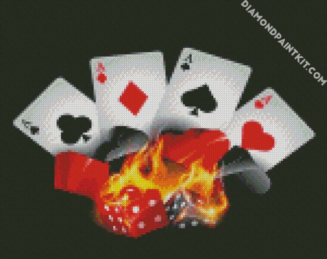 Aesthetic Casino Cards Illustration diamond painting