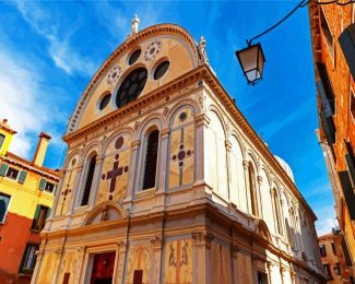 Aesthetic Church Of Santa Maria Dei Miracoli Burano diamond painting