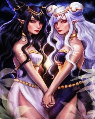 Aesthetic Gemini Girls diamond painting