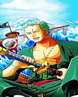 Aesthetic Roronoa Zoro One Piece diamond painting