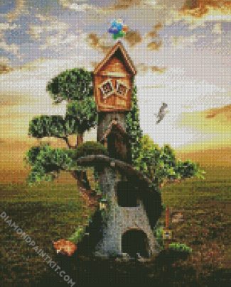 Aesthetic Treehouse Art diamond painting