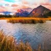 Aesthetic Vermilion Lakes Canada diamond painting