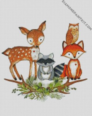 Aesthetic Woodland Animals diamond painting