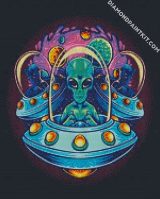 Aesthetic Alien Illustration diamond painting