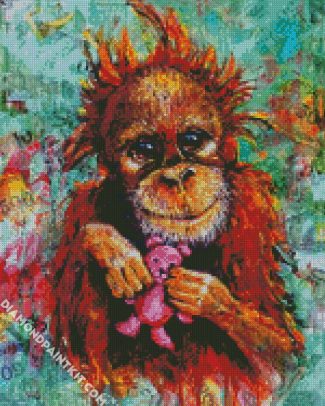 Aesthetic Baby Orangutan diamond painting