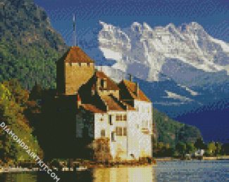 Aesthetic Chillon Castle diamond painting