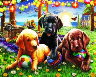 Aesthetic Cute Puppies diamond painting