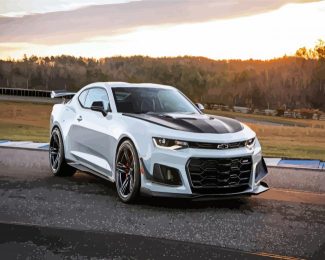 Aesthetic Grey Chevrolet Camaro diamond painting