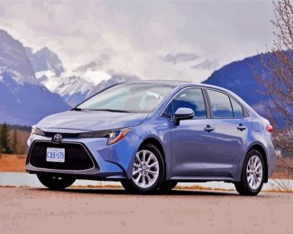 Aesthetic Grey Toyota Corolla diamond painting