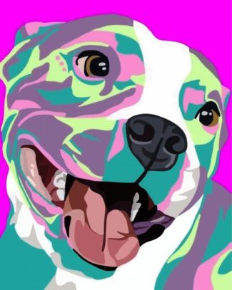 Aesthetic Pitbull Dog diamond painting