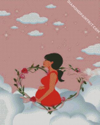 Aesthetic Pregnant Lady diamond painting