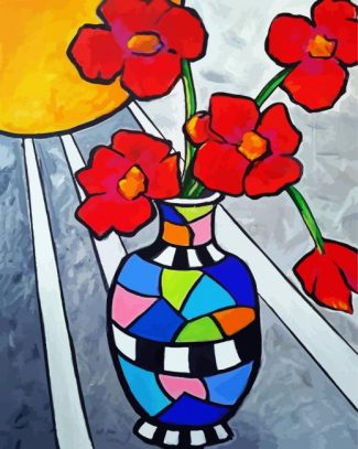 Aesthetic Red Flowers diamond painting