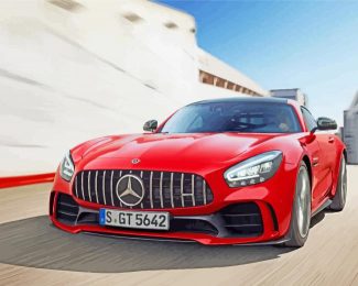 Aesthetic Red Mercedes Amg diamond painting