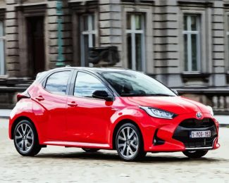 Aesthetic Red Toyota Yaris diamond painting