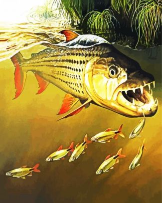 Aesthetic Tiger fish diamond painting