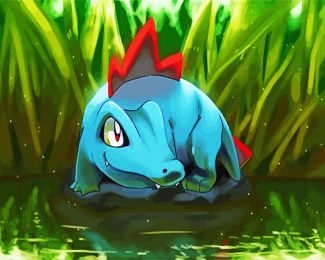 Aesthetic Totodile diamond painting