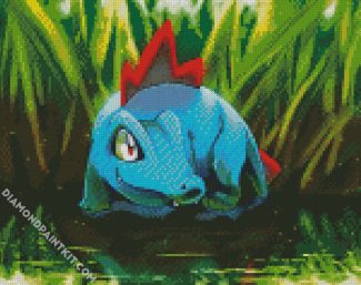 Aesthetic Totodile diamond painting