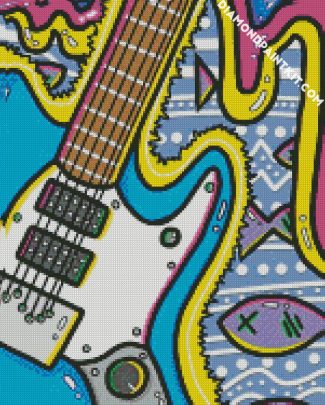 Aesthetic Trippy Guitar diamond painting