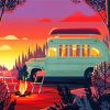 Aesthetic Vanlife Illustration diamond painting