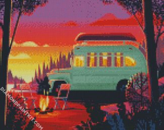 Aesthetic Vanlife Illustration diamond painting