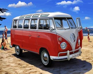 Aesthetic Volkswagen Campervan diamond painting