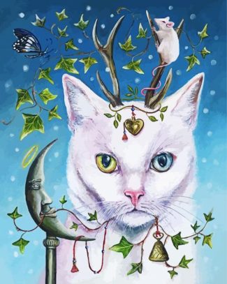 Aesthetic White Cat diamond painting