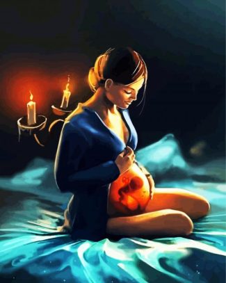 Aesthettic Pregnant Woman diamond painting