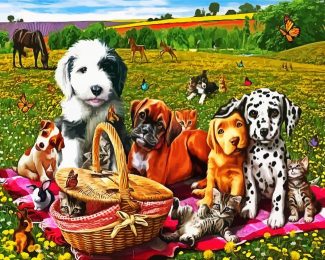 Animals Picnic diamond painting