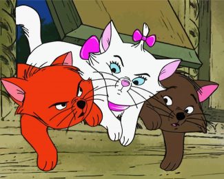 Aristocats Marie Toulouse And Berlioz diamond painting