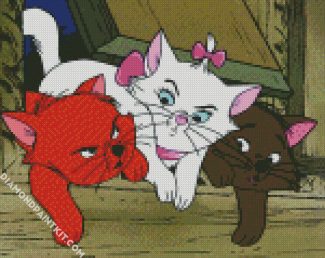 Aristocats Marie Toulouse And Berlioz diamond painting