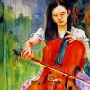 Asian Girl Playing Violoncello diamond painting