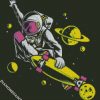 Astronaut Skateboarding diamond painting