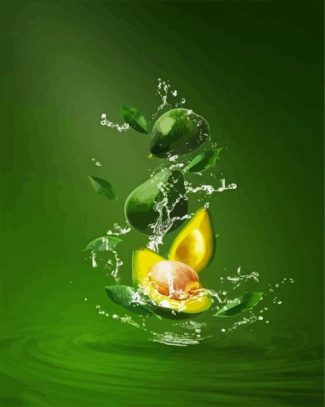 Avocado Splash diamond painting