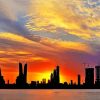 Bahrain Skyline Silhouette diamond painting