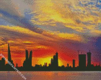 Bahrain Skyline Silhouette diamond painting