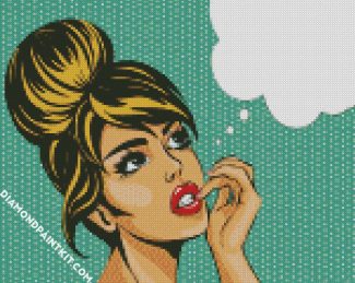 Ban Girl Thinking Pop Art diamond painting