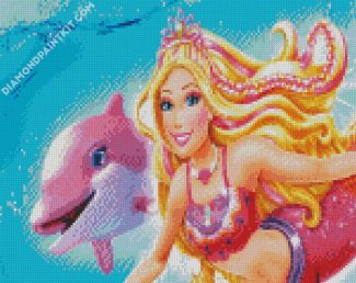 Barbie Mermaid And The Pink Dolphin diamond painting