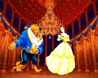 Beauty And The Beast In The Ballroom diamond painting