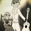 Black And White Zootropolis Family diamond painting