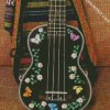 Black Floral Ukulele diamond painting