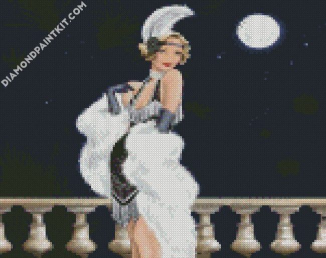 Blond Deco Lady diamond painting