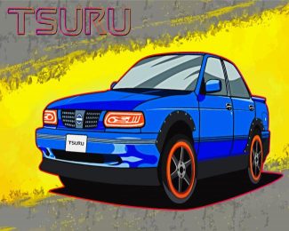 Blue Nissan Tsuru diamond painting