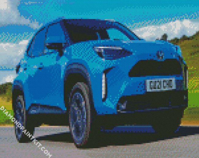 Blue Toyota Yaris diamond painting