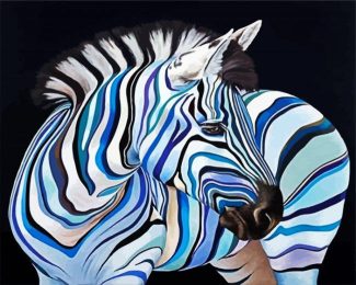 Blue Zebra diamond painting