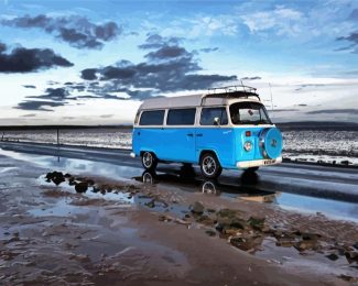 Blue Campervan diamond painting